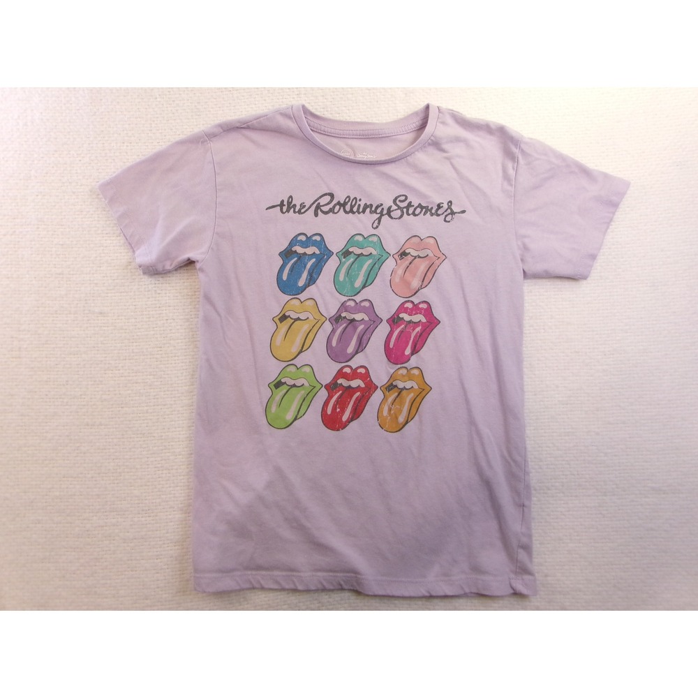 Wonder Nation Rolling Stones Girls Graphic T-Shirt Purple L 10-12‎ Tongue Logo